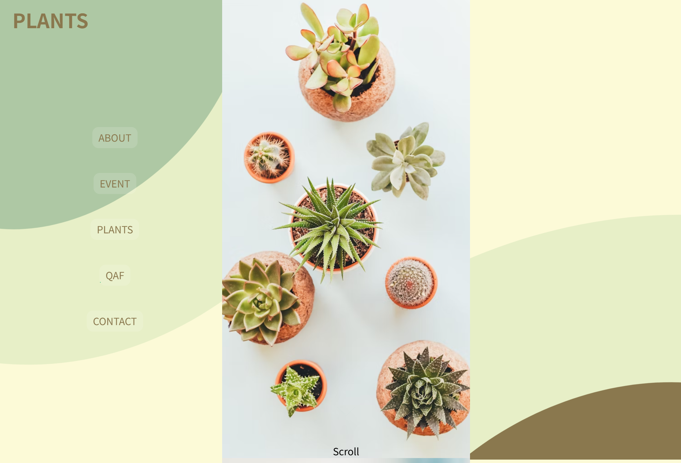 架空植物Webサイトのファーストビュー